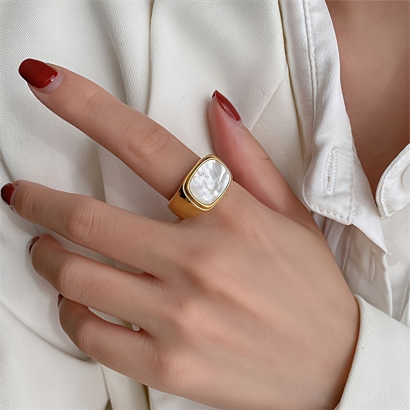 Stainless Steel Shell Ring for Women